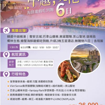 【9-3月】中越峴港5日