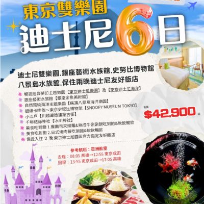 【6-8月】東京雙樂園迪士尼6日